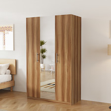 Mirrored 3 Door Oak Wardrobe