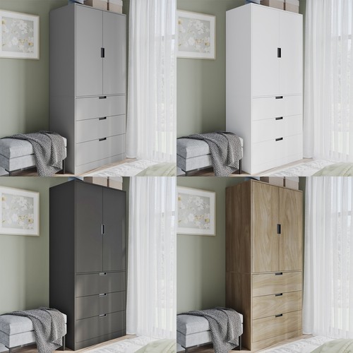 Door modern wardrobe with 3 - door,