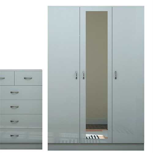 Door mirror wardrobe grey - door,